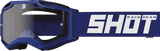 SHOT Racegear Rocket Kids 2.0 Goggles blue frame, polycarbonate lens, navy strap with white SHOT logo, SSS Racing branding.