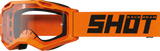 SHOT Racegear Rocket Kids 2.0 Goggles, orange frame and strap, orange polycarbonate lens, black foam, SSS Racing branding.