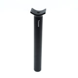 Yoshoka Pivotal Seat Post Aluminium features a black cylindrical post topped with a serrated fan-like clamp and hole opening