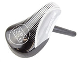 StayStrong Mini Combo Seat - Grey, black/white carbon-fiber texture, aluminum shaft, glossy cap with SSS Racing branding