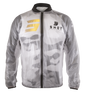 SHOT Waterproof Windbreaker 2.0 Kid (Transparent): silver jacket, gold logo, black zipper, gray camo, bold chest mark glow