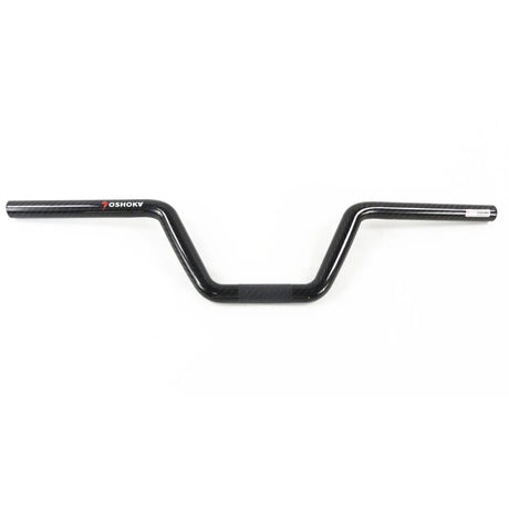 Yoshoka black junior carbon BMX racing handlebars without a crossbar on a white background. 