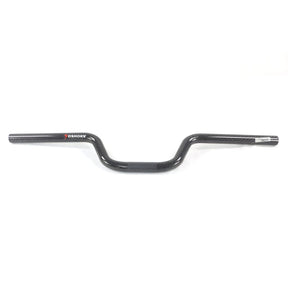 Yoshoka black mini carbon handlebars without cross bar on a white background. 