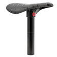 Box Two Saddle Aluminium Post: black matte saddle, red logo, ergonomic grooves, solid black aluminium post for BMX racing