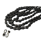 SSS Racing Bombshell Black 3/32" Chain with matte black steel links, rugged construction for durability built tough daily