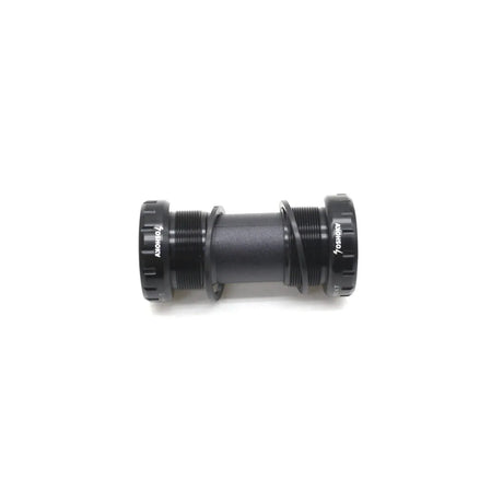 Yoshoka Euro Bottom 24mm black aluminum hub, matte finish, threaded ends, silver metal threads, SSS Racing branding. Black.