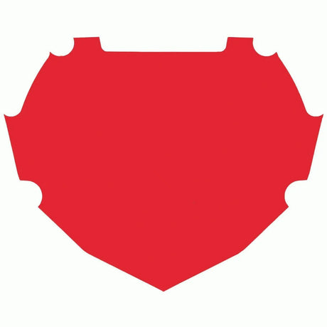 Box Two Number Plate Background (Red, Blue and Yellow) features a bold red shield with rounded notches on a white background