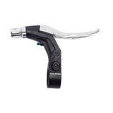 Box Three V-Point Short Reach Brave Lever by SSS Racing, black alloy body with silver curved brake lever, precise mounting.