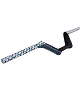 Bombshell Carbon Bars by SSS Racing feature black carbon weave with white zigzag grip, slim aero profile, and matte finish.