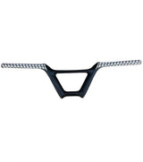 Bombshell Carbon Bars by SSS Racing: black carbon frame with braided silver ends, lightweight aero center, tapered grip area.