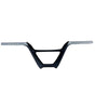 Bombshell Carbon Bars by SSS Racing: black carbon frame with silver braided ends, sleek central trapezoid cutout, race-ready.