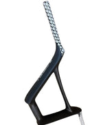 Bombshell Carbon Bars by SSS Racing: matte black carbon fiber frame with white chevron-pattern grip aero shaping ultra-light