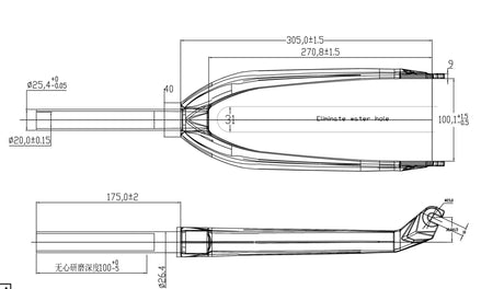 Yoshoka Carbon Fork 20 x 1"" black carbon fiber body with matte finish, silver steerer, slim blades, SSS Racing branding.