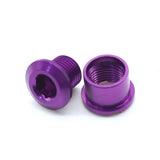 Yoshoka Aluminium Chainring Bolts (8.5*4mm) SSS Racing purple anodized aluminum, hex socket, glossy machined finish vivid.