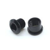 SSS Racing Yoshoka Aluminium Chainring Bolts (8.5*4mm), black anodized, hex socket, slim, precision-machined crank bolts.