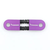 SSS Racing Yoshoka One-Hole Version Chain Tensioner in purple aluminum with black knurled bolts and end caps, compact sleek.