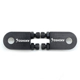 Yoshoka One-Hole Version Chain Tensioner SSS Racing, black body, matte finish, round holes, compact dual-bolt assembly kit.