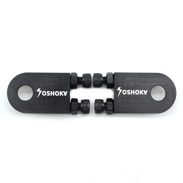 Yoshoka One-Hole Version Chain Tensioner SSS Racing, black body, matte finish, round holes, compact dual-bolt assembly kit.