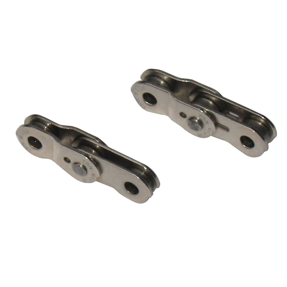Gusset 1/2 Link kit by SSS Racing, silver stainless steel dual-link plates with holes and pins, compact, polished finish.