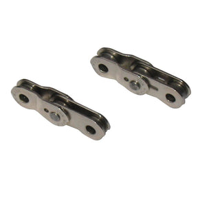 Gusset 1/2 Link kit by SSS Racing, silver stainless steel dual-link plates with holes and pins, compact, polished finish.