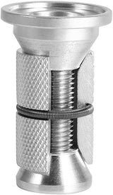 SSS Racing Compression Plug 1-1/8" For Carbon Forks, silver aluminum body with knurled clamps, threaded shaft, coil ring