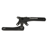 Yoshoka 2-Piece Cranks (HX2) black aluminum, matte finish, silver logo, lightweight SSS Racing branding, CNC machined arms.
