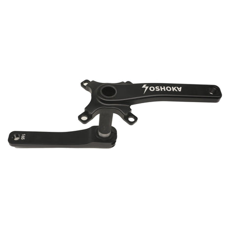 Yoshoka 2-Piece Cranks (HX2) black aluminum, matte finish, silver logo, lightweight SSS Racing branding, CNC machined arms.
