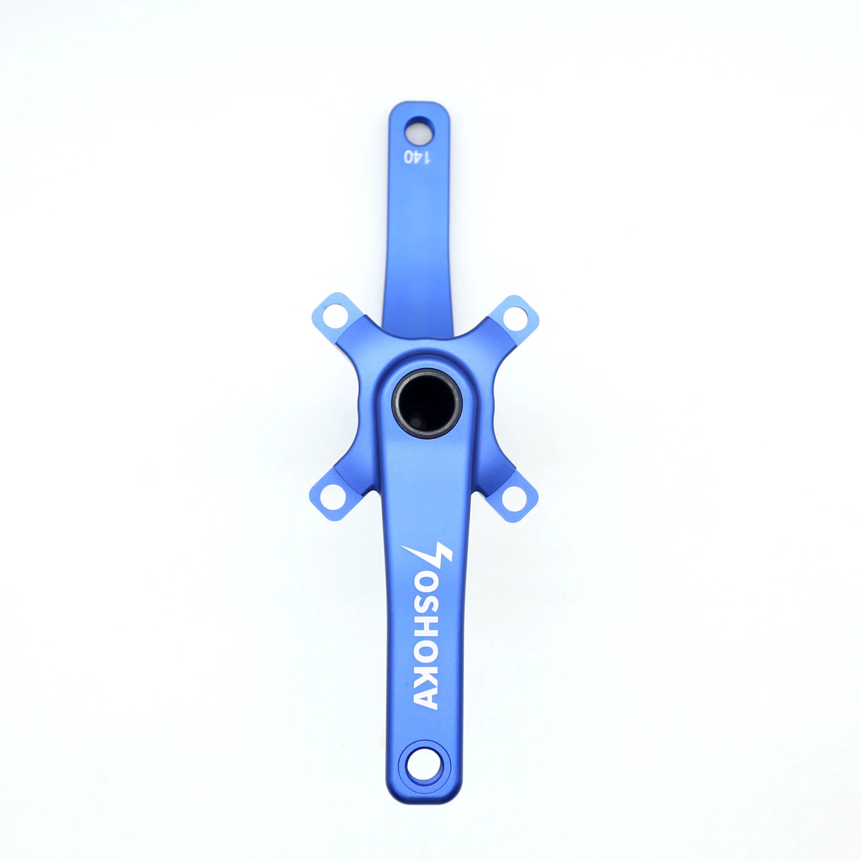 Yoshoka 2-Piece Cranks (HX2) for BMX racing in vivid blue aluminum with hollow arms and silver bolts, high-contrast finish