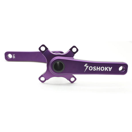 Yoshoka 2-Piece Cranks (HX2) by SSS Racing in purple aluminum, matte finish, rounded arms with circular mounting holes!!
