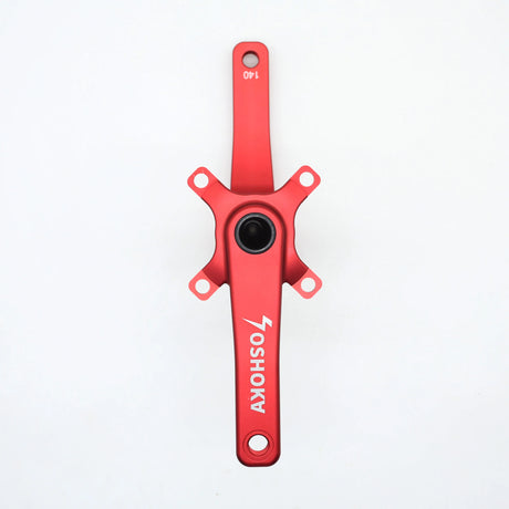 SSS Racing Yoshoka 2-Piece Cranks (HX2) red aluminum anodized finish with black bearing housing and precise cutouts design.