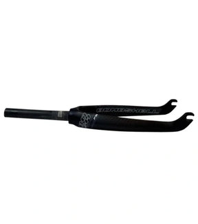 Bombshell Carbon Fork F18 Tapered 1-1/8" black carbon with white SSS Racing logo, Bombshell branding, matte subtle finish.