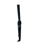 SSS Racing Bombshell Carbon Fork F18 Tapered 1-1/8" black carbon, matte finish, white logo, tapered steerer, lightweight.