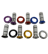 SSS Racing Bombshell Integrated Headset- Complete Set (Tapered) with anodized purple, red, blue, gold cups and silver spacers
