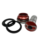 Bombshell Integrated Headset- Complete Set (Tapered) SSS Racing red anodized top cap black seals silver mesh rings alloy.!