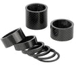 SSS Racing Carbon Headset Spacers 1-1/8" (Pack of 5) black carbon fiber spacers with textured weave and ringed spacer set!