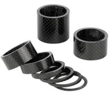 SSS Racing Carbon Headset Spacers 1-1/8" (Pack of 5) black carbon fiber spacers with textured weave and ringed spacer set!