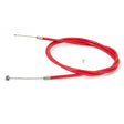 Dia-Compe BRS Brake Cable by SSS Racing, bright red outer sheath, stainless inner wire, silver ferrules, molded end tip.