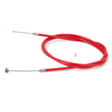Dia-Compe BRS Brake Cable by SSS Racing, bright red outer sheath, stainless inner wire, silver ferrules, molded end tip.