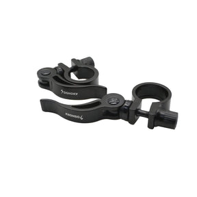 Yoshoka Quick release Seat Post Clamp (31.8mm) by SSS Racing, black anodized aluminum clamp, precise lever, compact design.