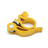SSS Racing Yoshoka Quick release Seat Post Clamp (31.8mm) gold anodized aluminum knurled lever, silver bolt for solid clamp.