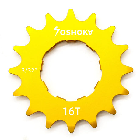Yellow sprocket with 'Yoshoka' branding on a white background