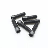 SSS Racing Yoshoka Titanium M8 Stem Bolts in black titanium finish, hex socket, high-strength bolts for BMX frames and bikes.