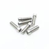 Yoshoka Titanium M8 Stem Bolts with bright silver titanium finish, hex socket heads, polished shine, SSS Racing durability.