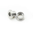Yoshoka Titanium Chainring Bolts (8.5x4mm) by SSS Racing, silver titanium, hex-drive head, knurled flange, precise finish.